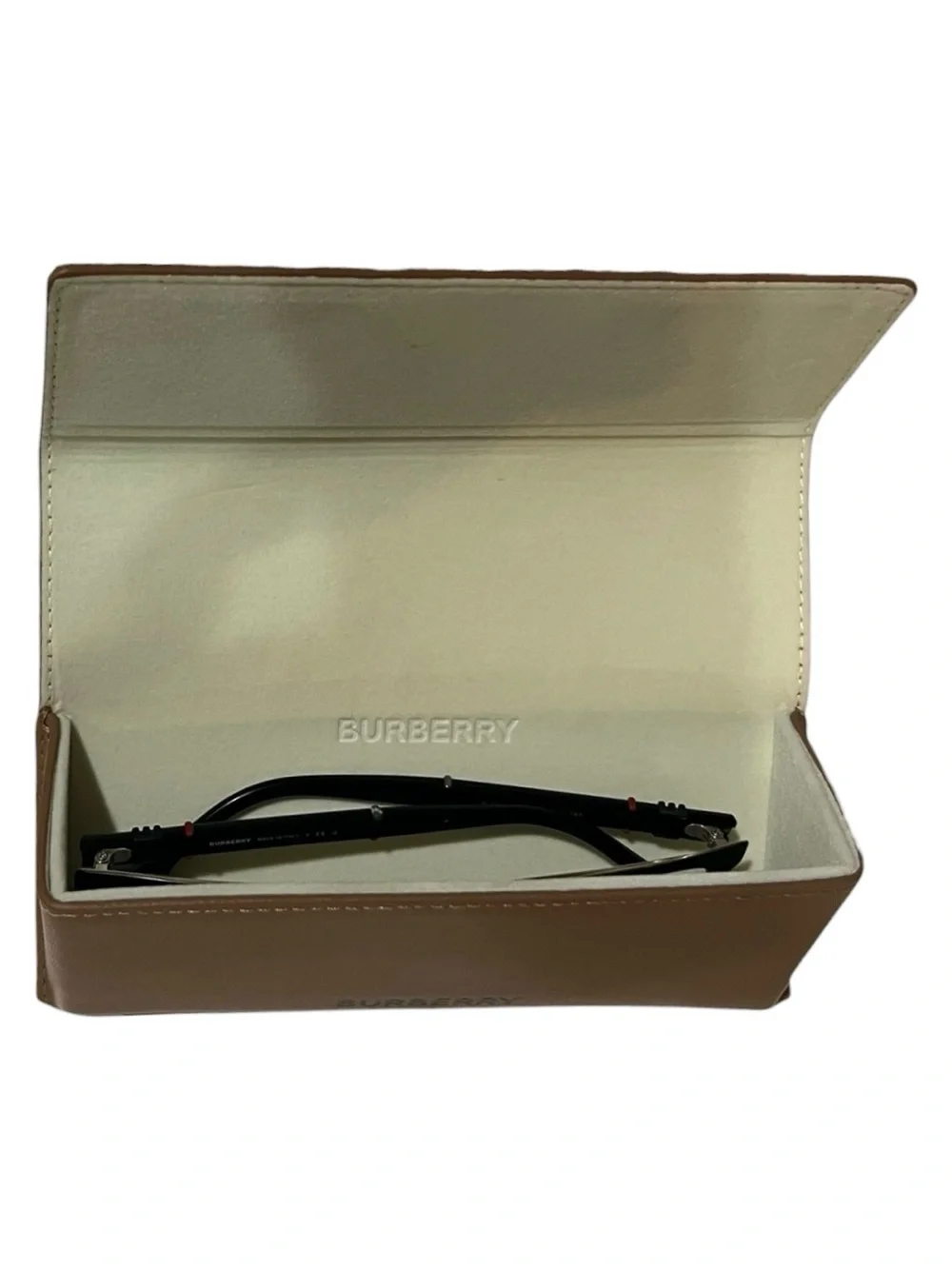 Burberry Half-Rim Eyeglasses Frame in Black and Silver